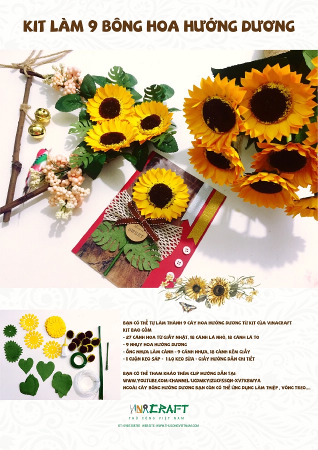Kit 9 bông hoa hướng dương